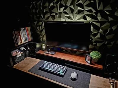 Dark Geometric Minimalist Studio Desk