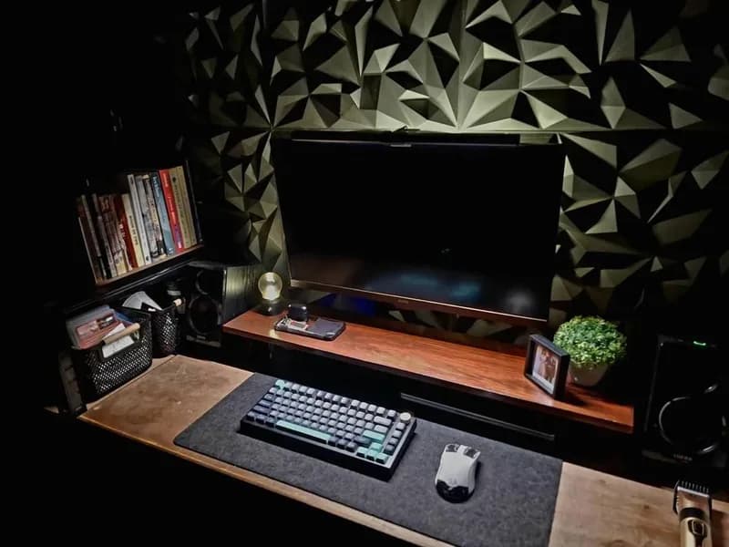 Dark Geometric Minimalist Studio Desk