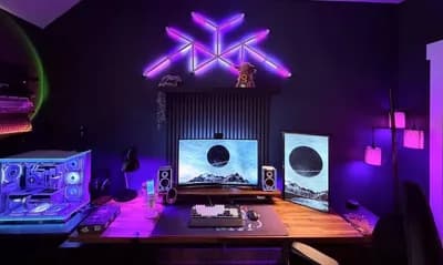 Purple RGB Dual-Monitor Battlestation