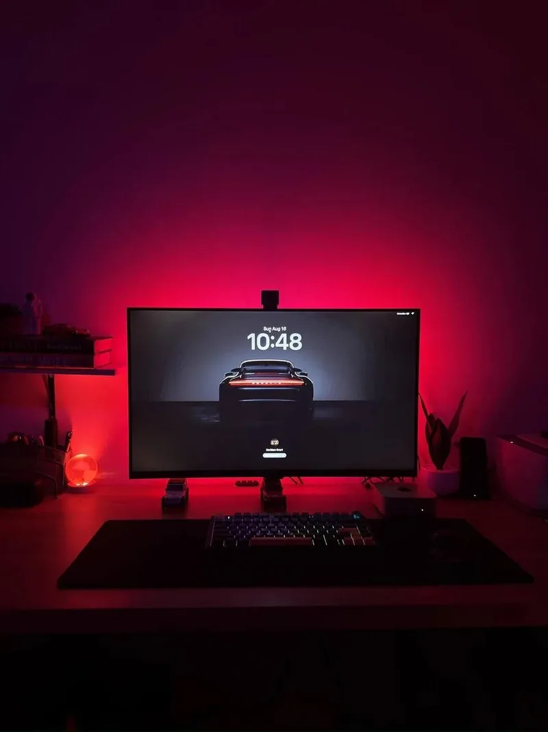 Red Minimalist Sports-Car Gaming Desk