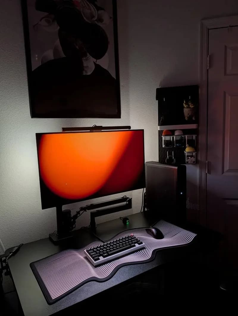 Moody Orange Minimalist Desk