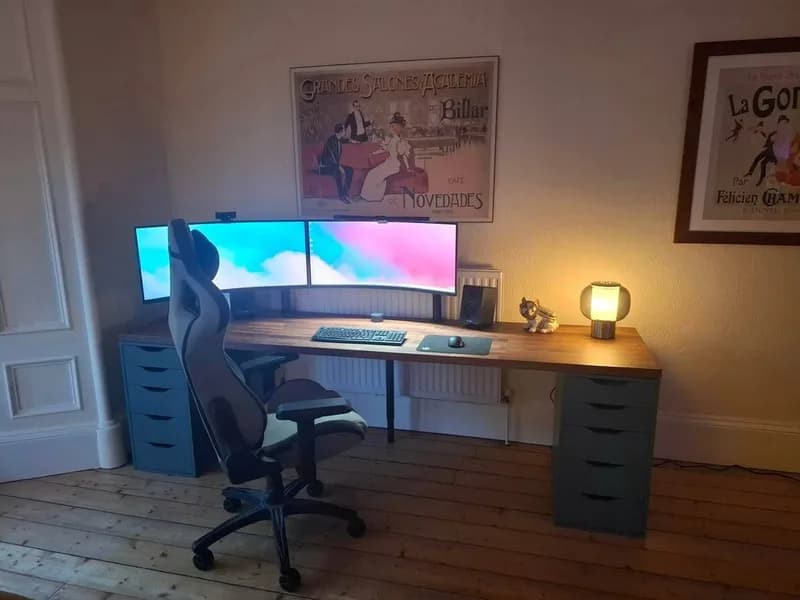Purple RGB Window-Facing Gaming Setup