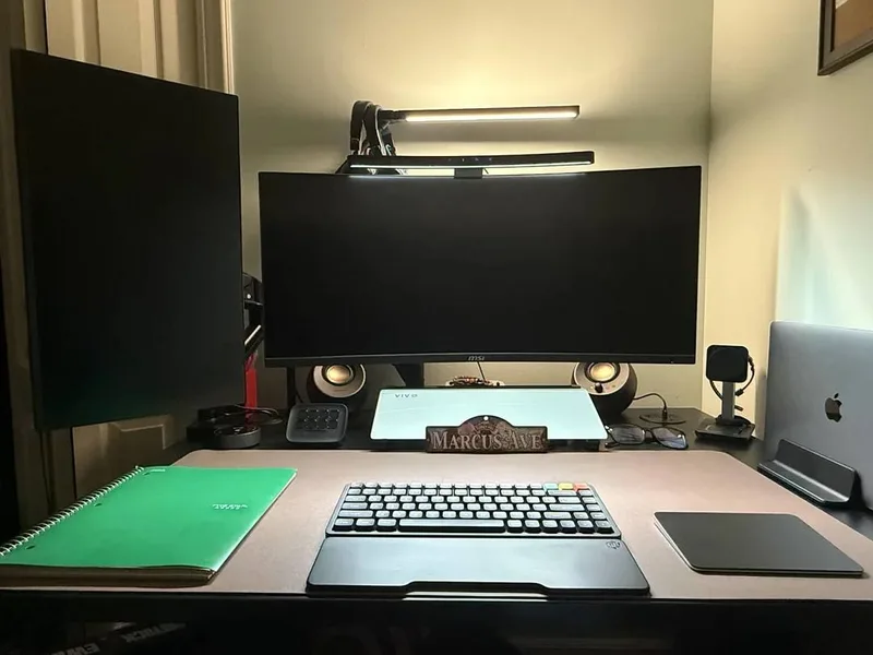Multi-Monitor Creator Studio with Apple Display