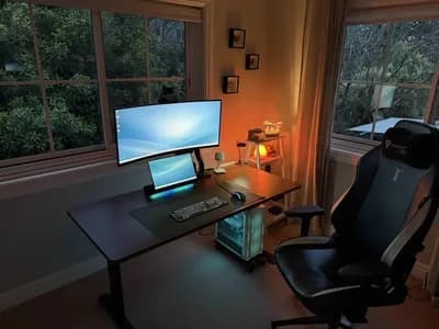 Windowed Forest-View Home Office