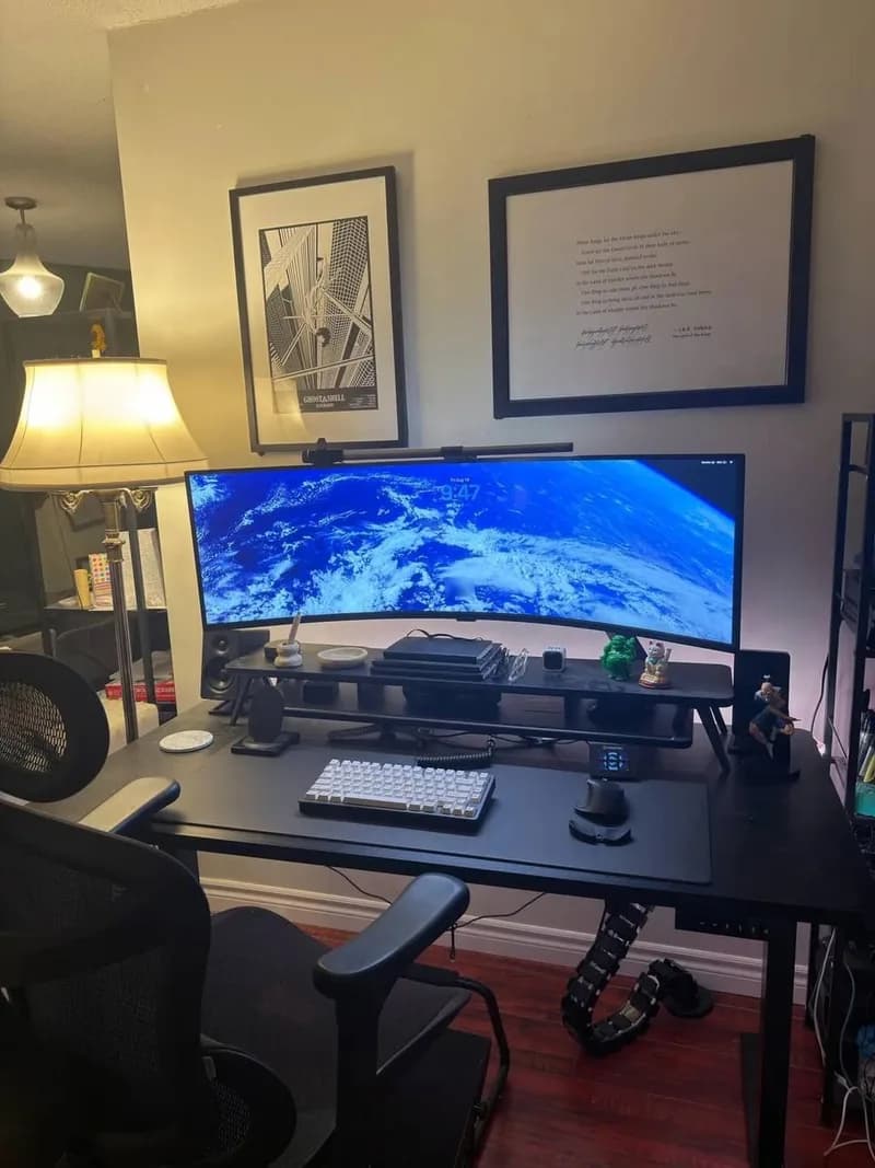 Warm Curved Ultrawide Home Office