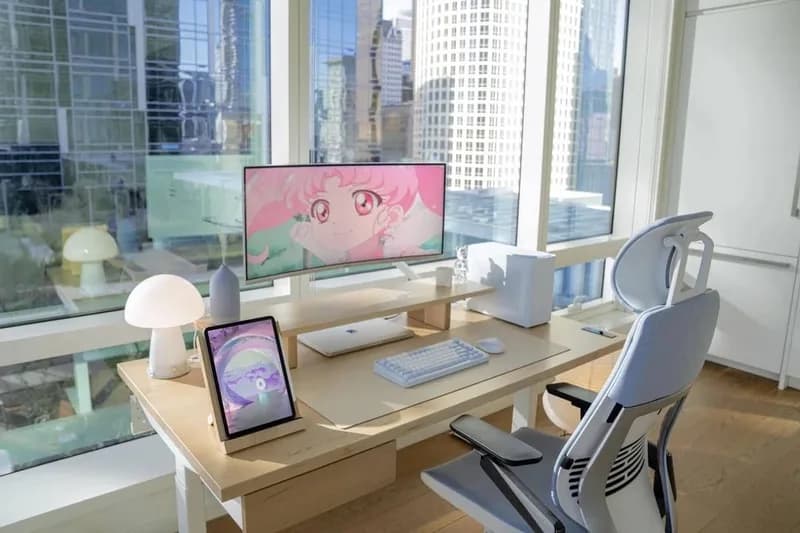 Bright Anime-Inspired City View Office